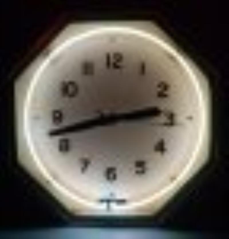 Neon Octagon Clock