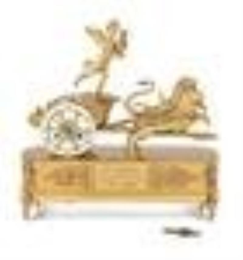A French Ormolu Mantle Clock in the Form of a Chariot