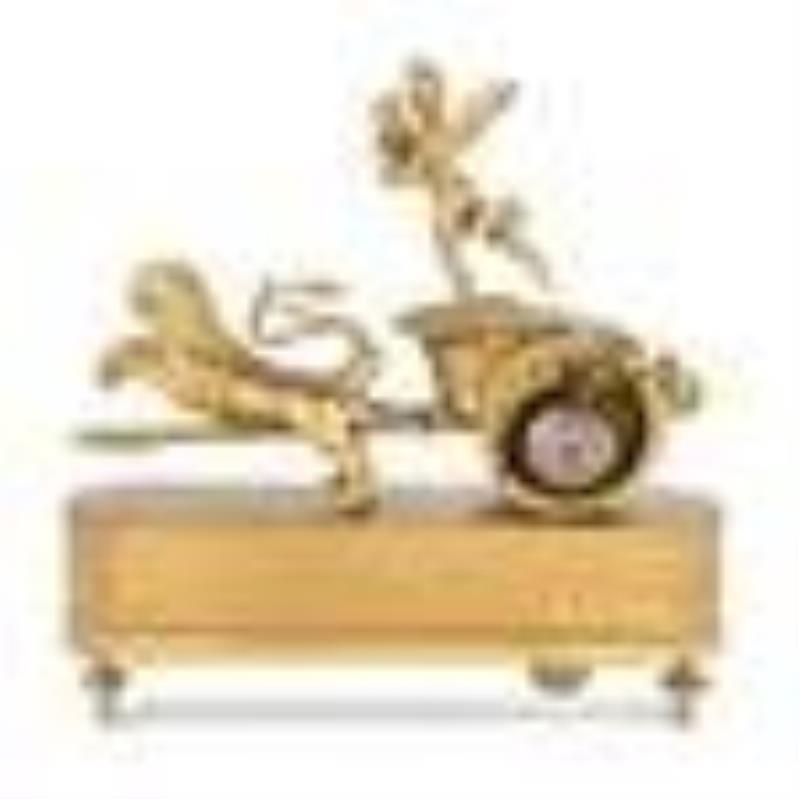 A French Ormolu Mantle Clock in the Form of a Chariot