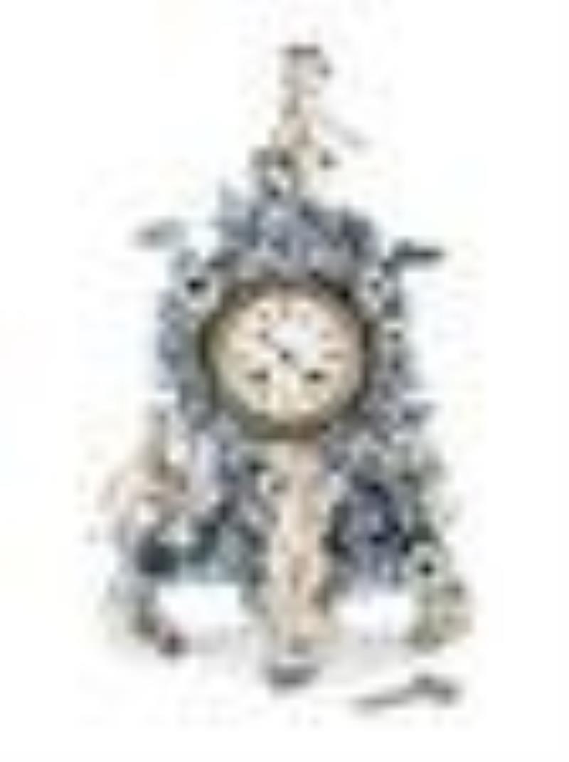 A Meissen Porcelain 'Four Seasons' Mantel Clock
