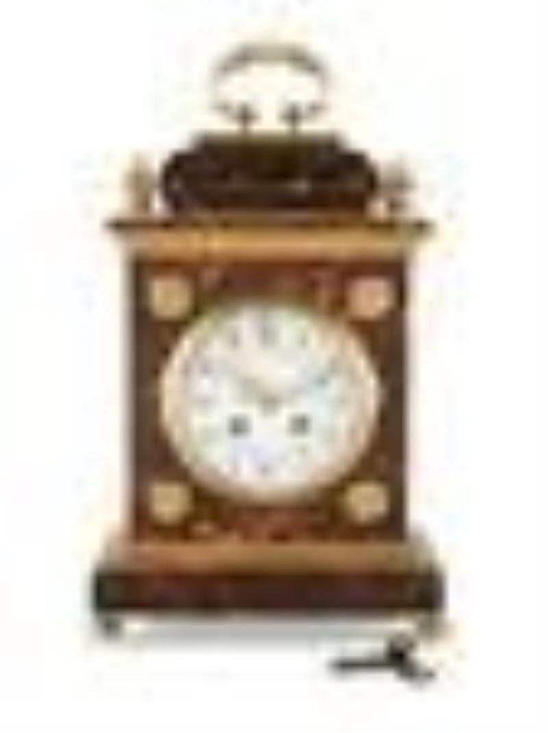 A French Tortoise Shell Carriage Clock