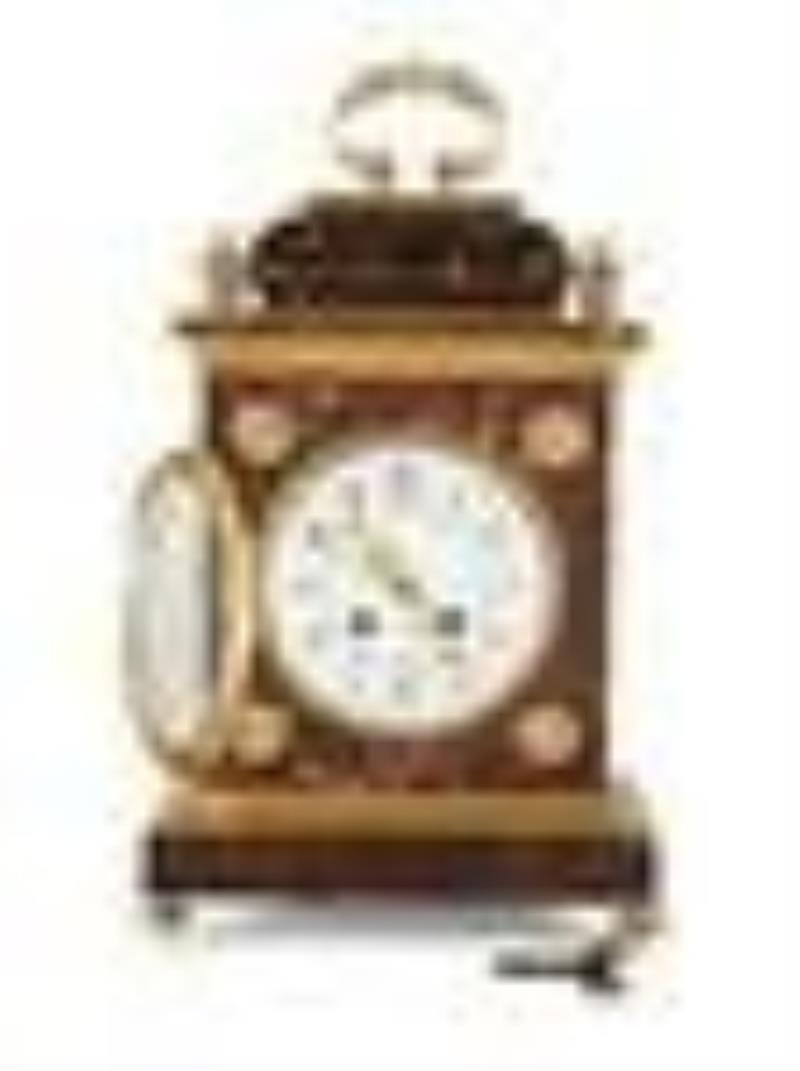 A French Tortoise Shell Carriage Clock
