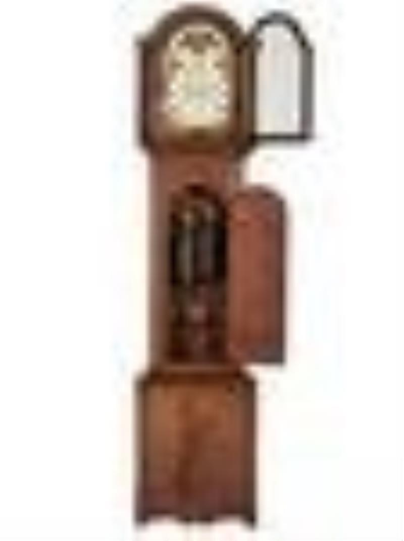 An English Line Inlaid Mahogany Tall Case Clock