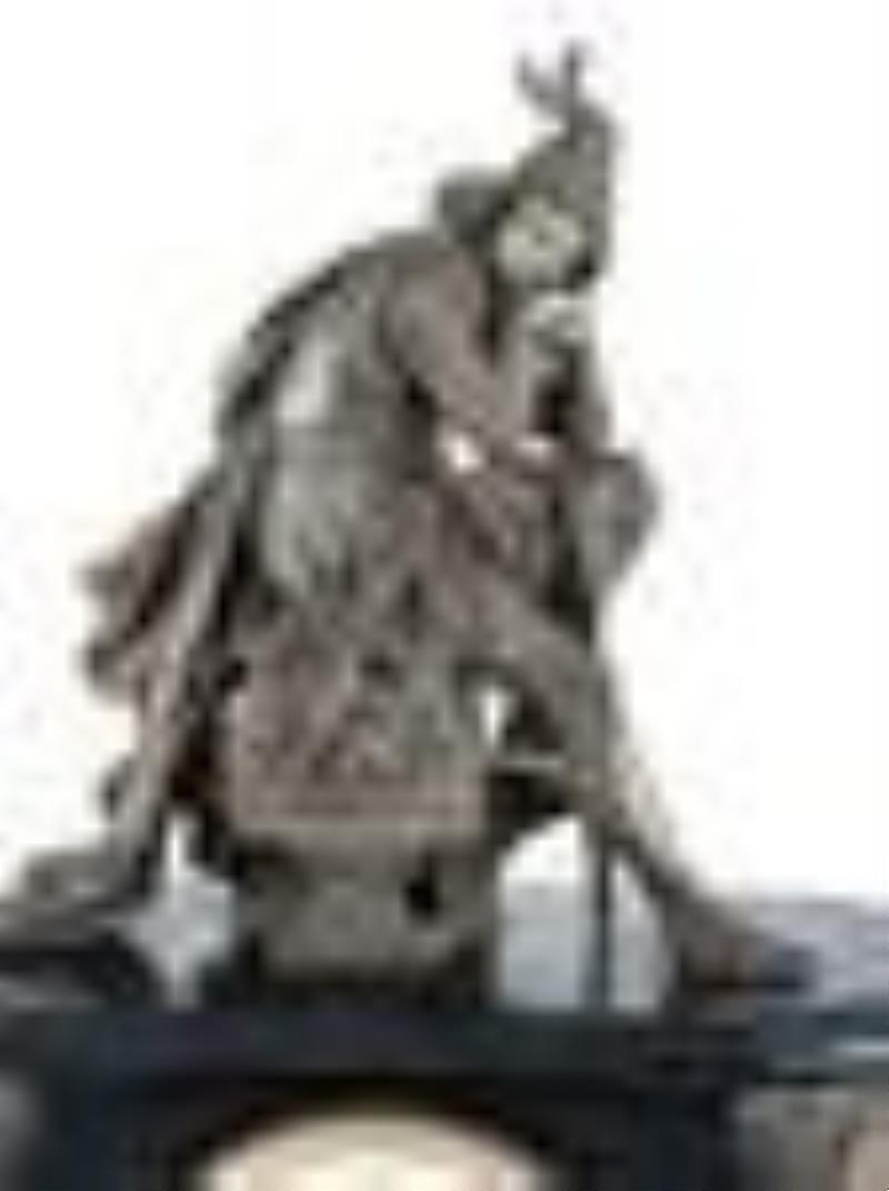 A Kroeber Saxonia Mantel Clock with Gladiator Figure