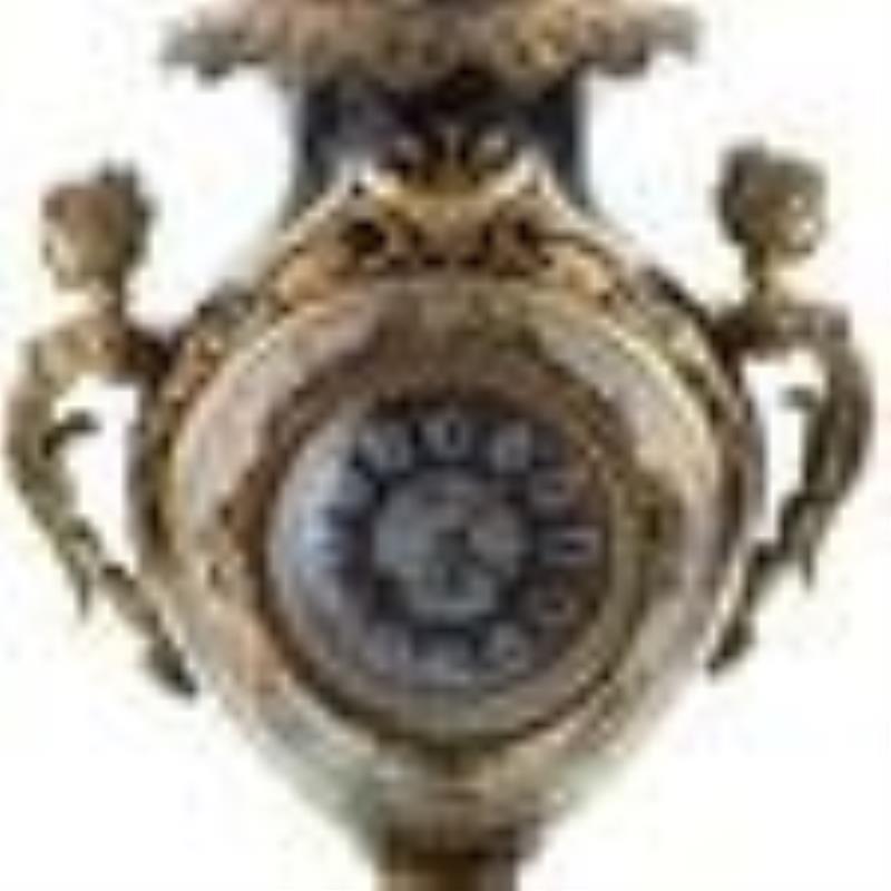 Sevres Manner Clock Garniture