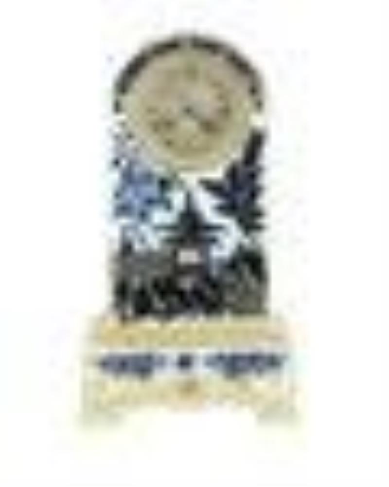 French "Milestone"-Form Paris Porcelain Clock