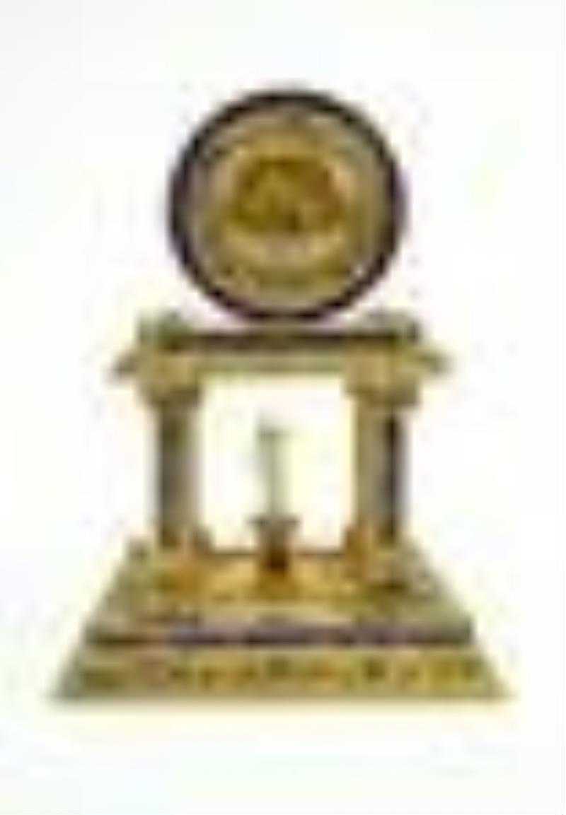 Austrian Jeweled Gilt Brass Clock w/ French Works