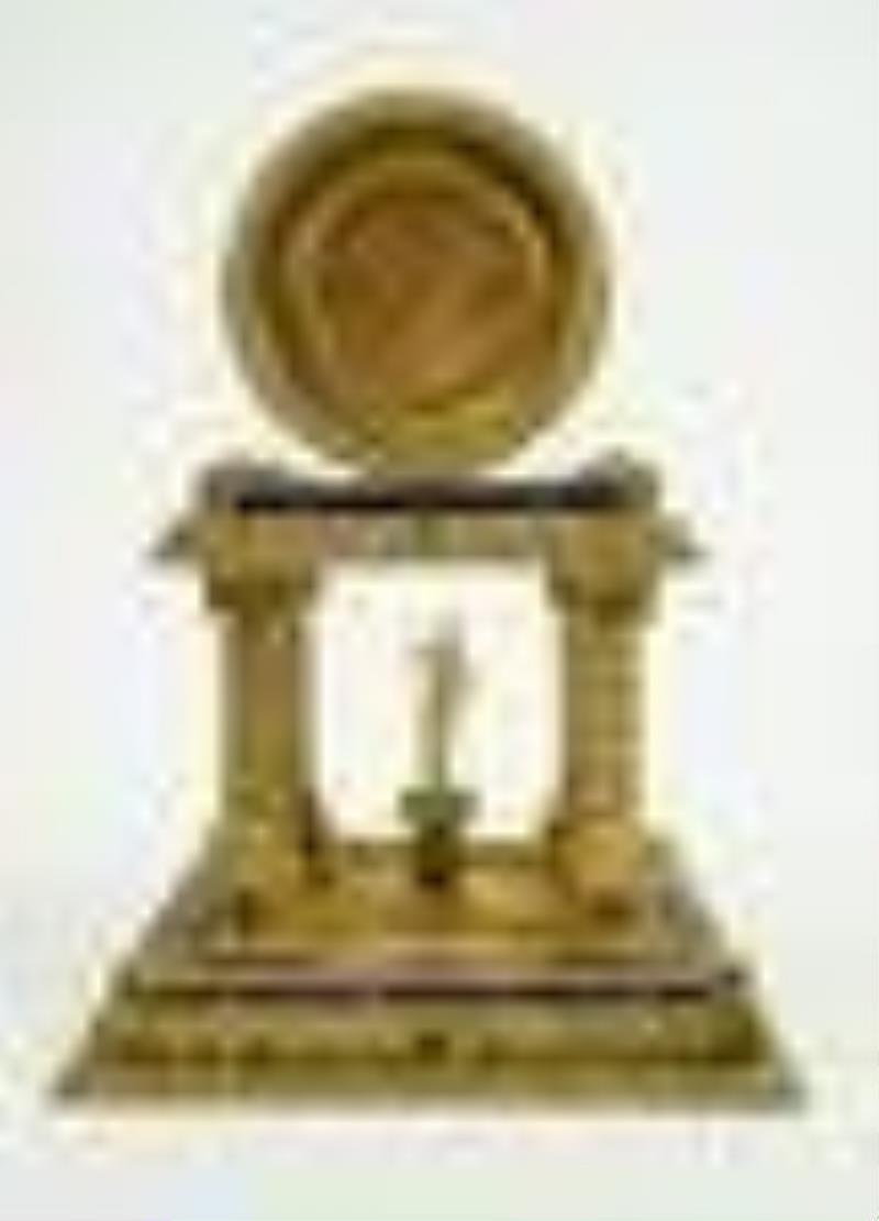 Austrian Jeweled Gilt Brass Clock w/ French Works