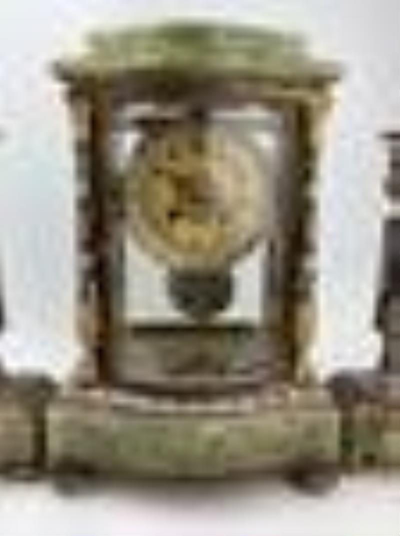 A French 19th A La Gerbe D'or A Chapus Clock Garniture