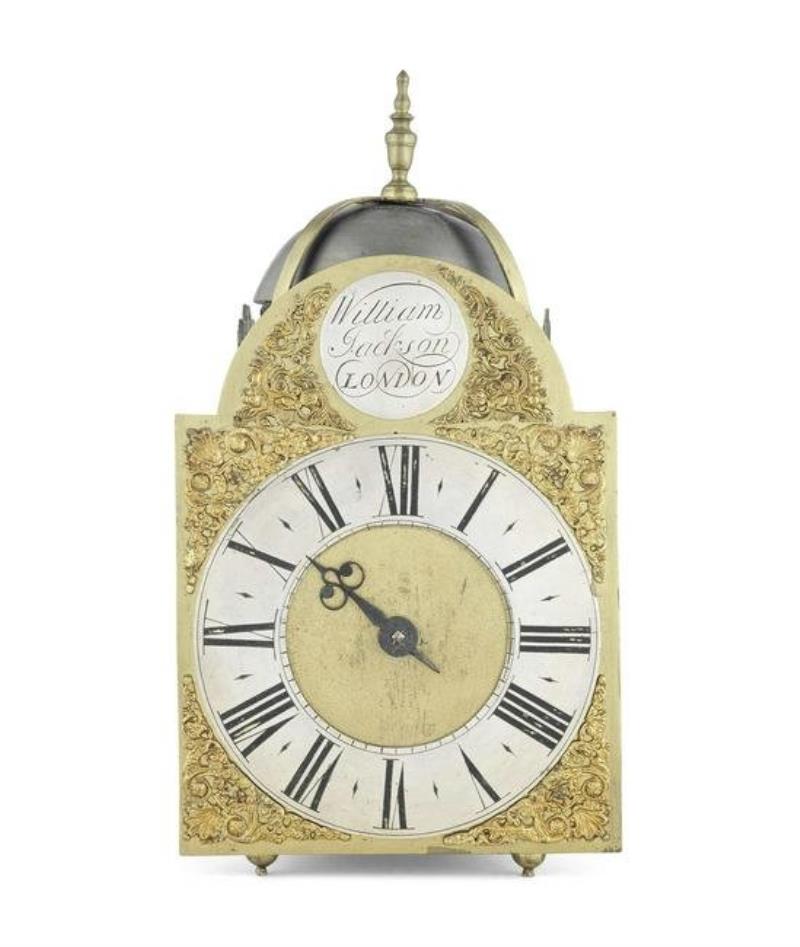 An 18th century brass lantern clock