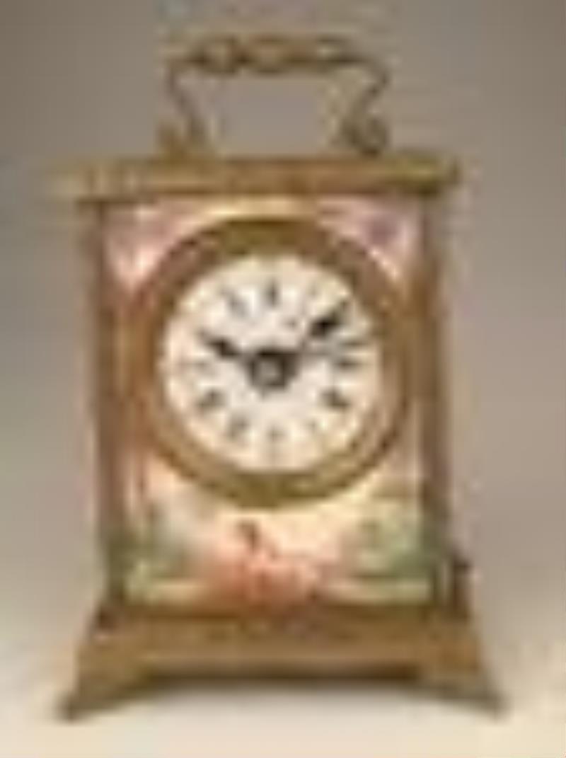 Vienna enamel painted bronze clock.
