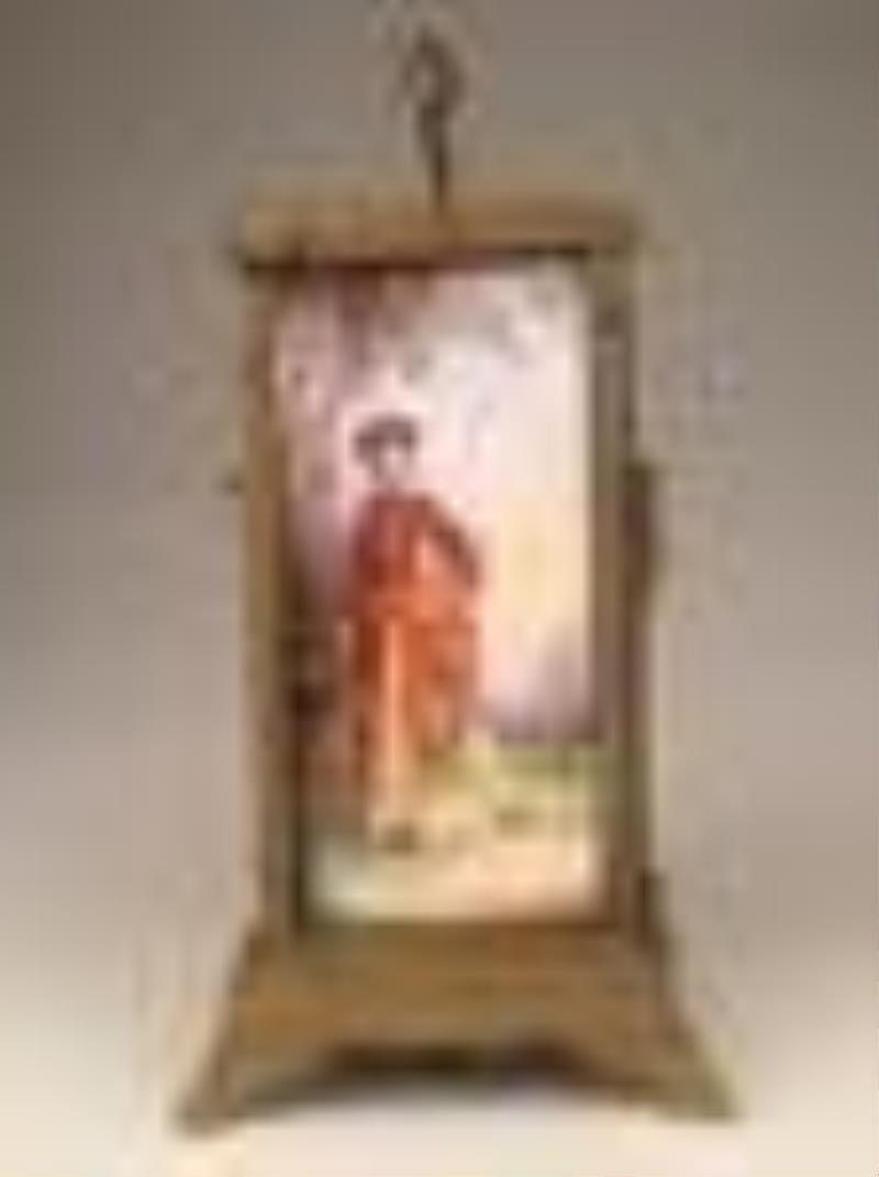 Vienna enamel painted bronze clock.