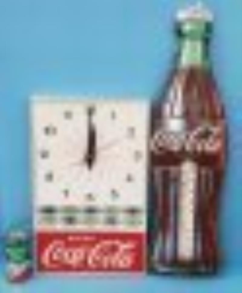 Coca Cola Clock and thermometer