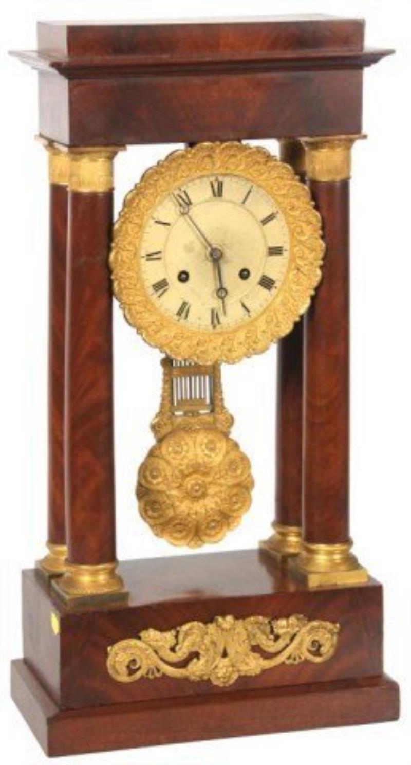 French Empire Portico Clock