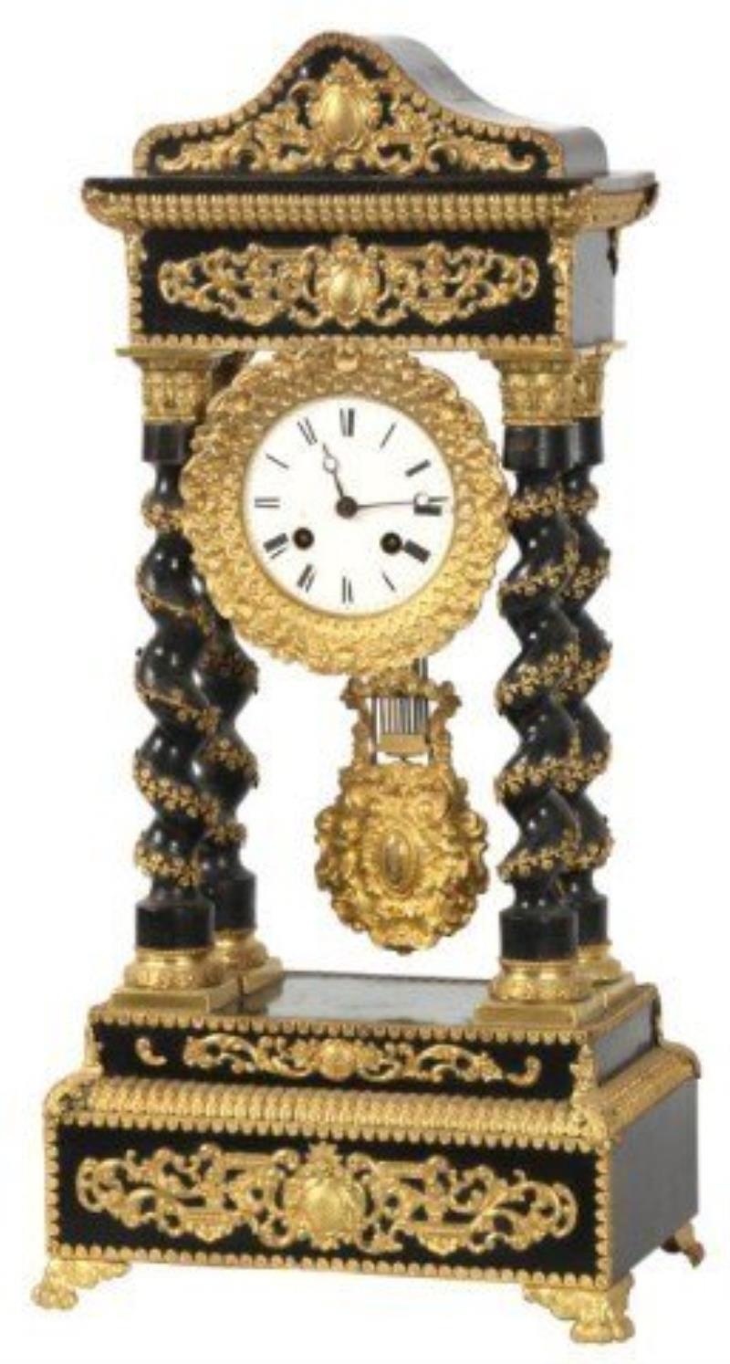 French Empire Portico Clock