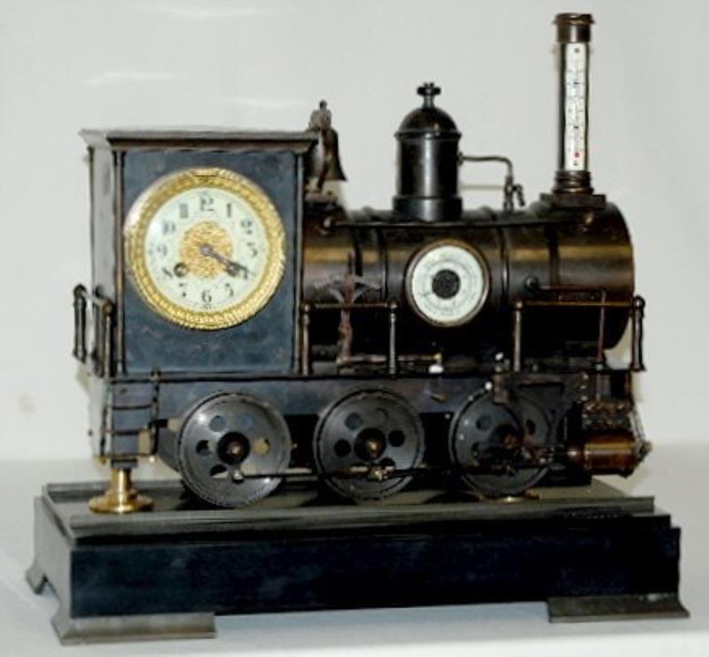 Train Engine Clock w/Thermometer & Barometer