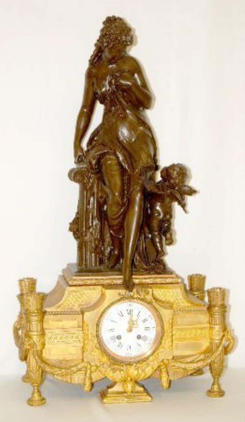 Marti Figural Mantel Clock – Lady and Cherub