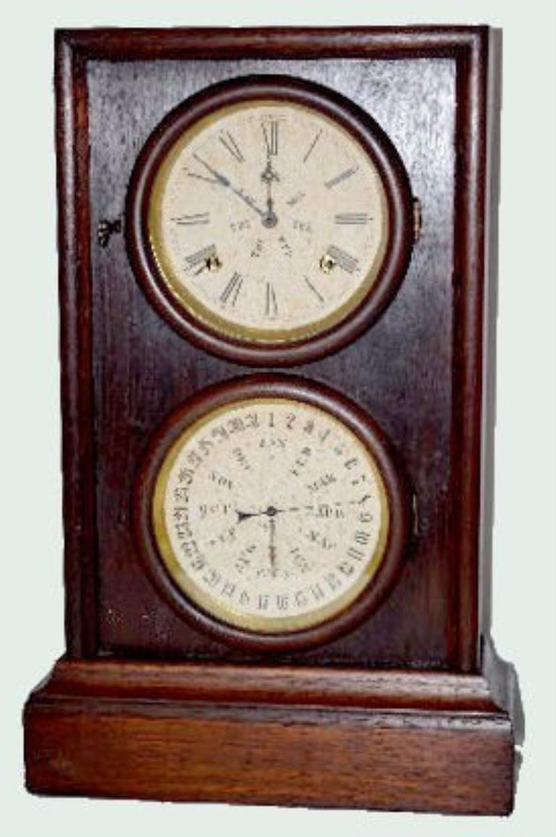 L.F.W.W. Carter Double Dial Calendar Clock