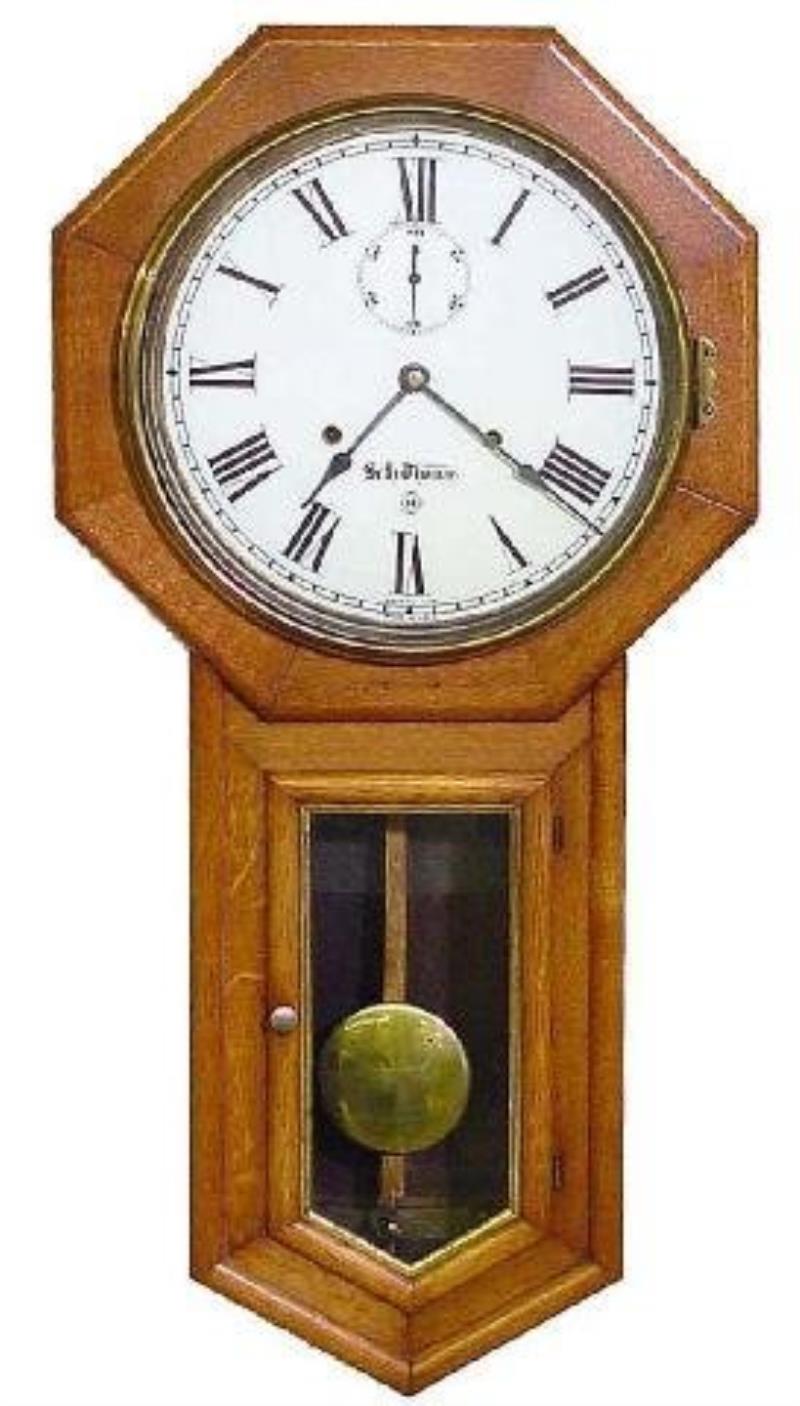 Seth Thomas 30 Day School House Oak Wall Clock