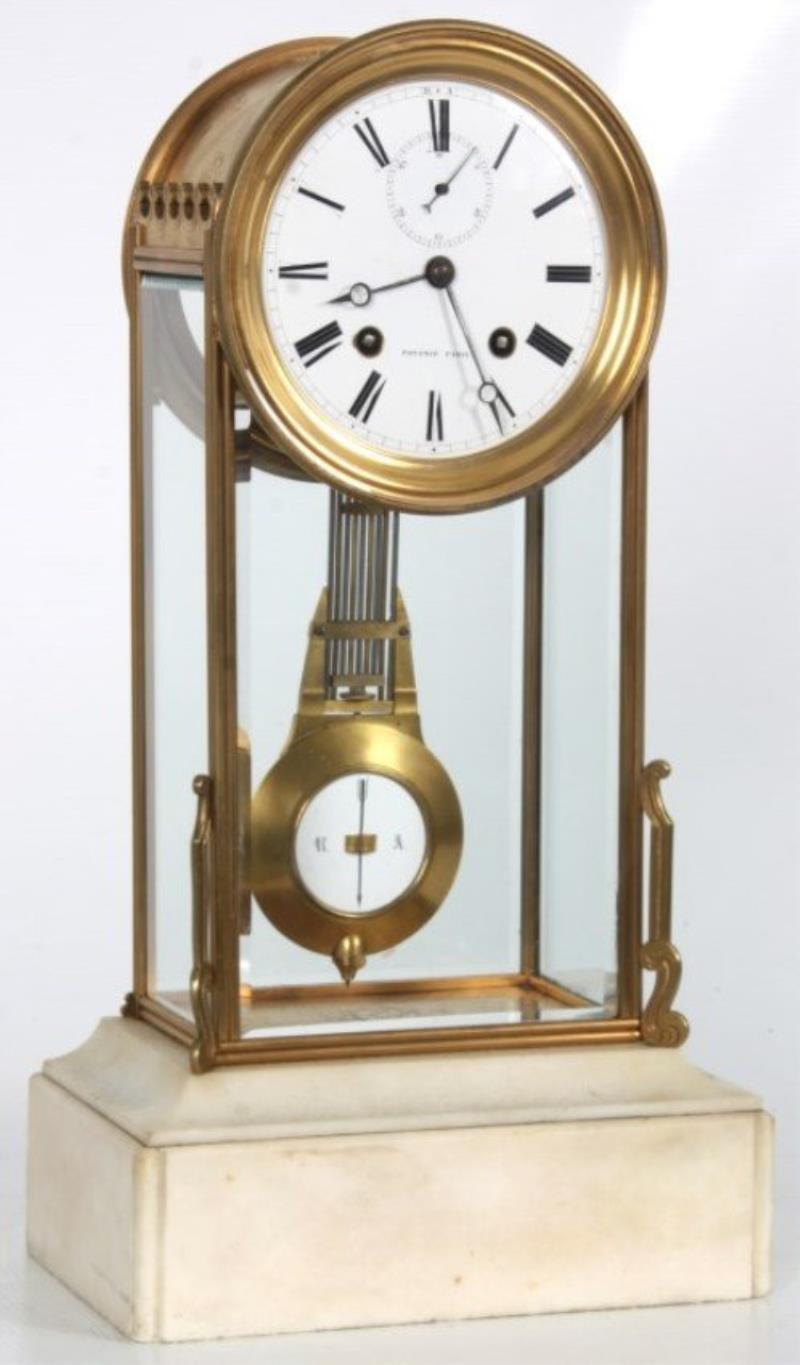 French Marble & Brass Crystal Regulator