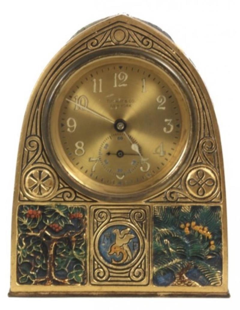 Tiffany Studios Bookmark Pattern Desk Clock