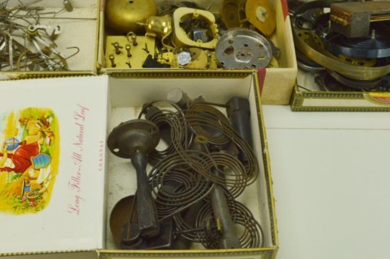 Assorted Clock Parts Grouping