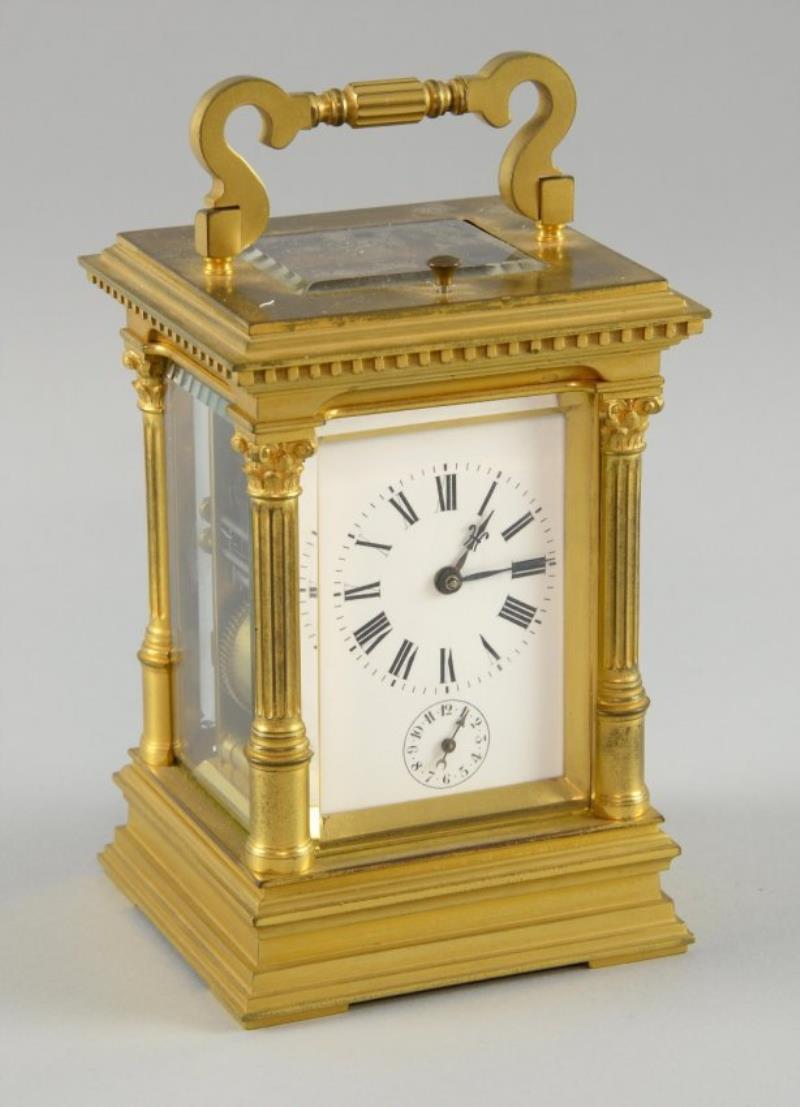 French Brass Carriage Clock with Case Price Guide