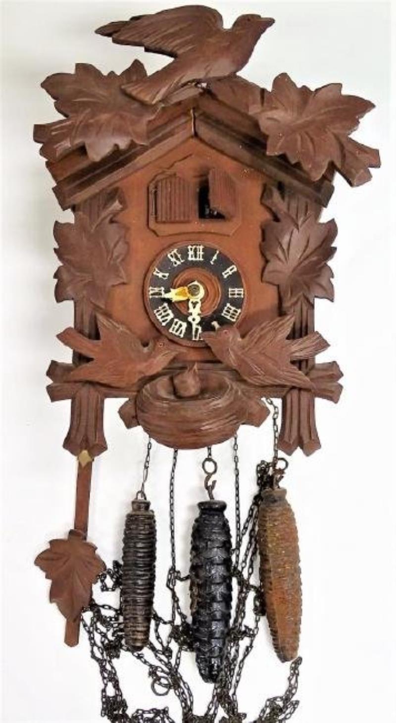 GERMAN CARVED BLACK FOREST CUCKOO CLOCK