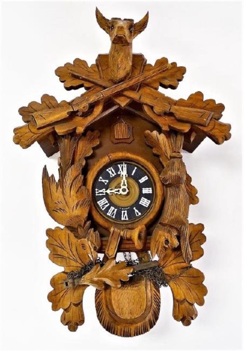 GERMAN CARVED BLACK FOREST CUCKOO CLOCK