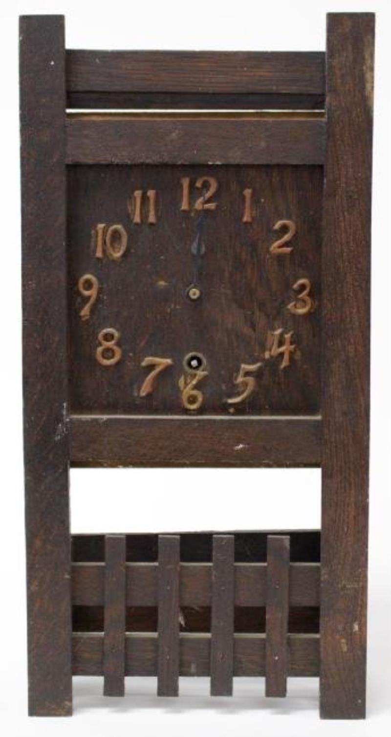 Early 20th century Mission Oak mantel clock