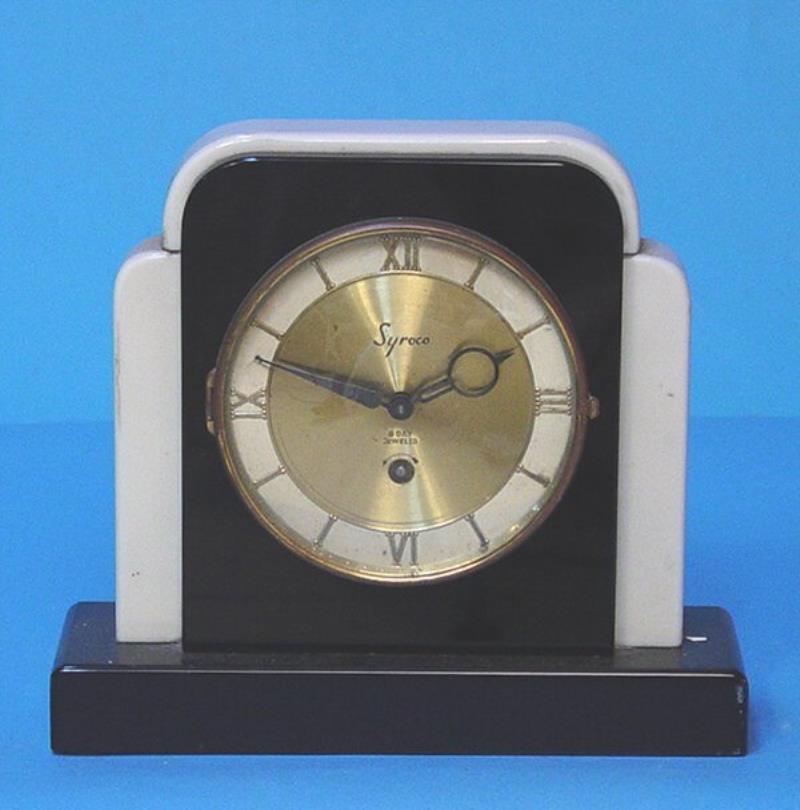 German Marble Art Deco Mantel Clock