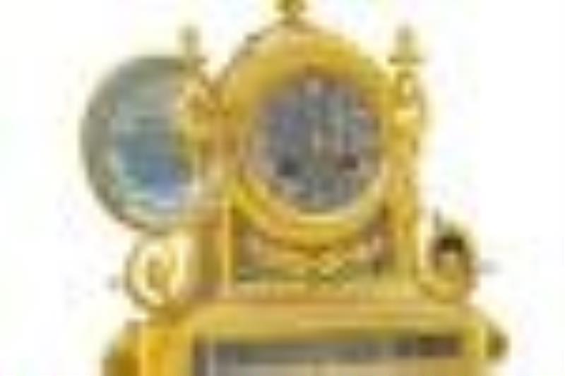 19th Cent. French Raingo Dore Bronze Clock with Dome