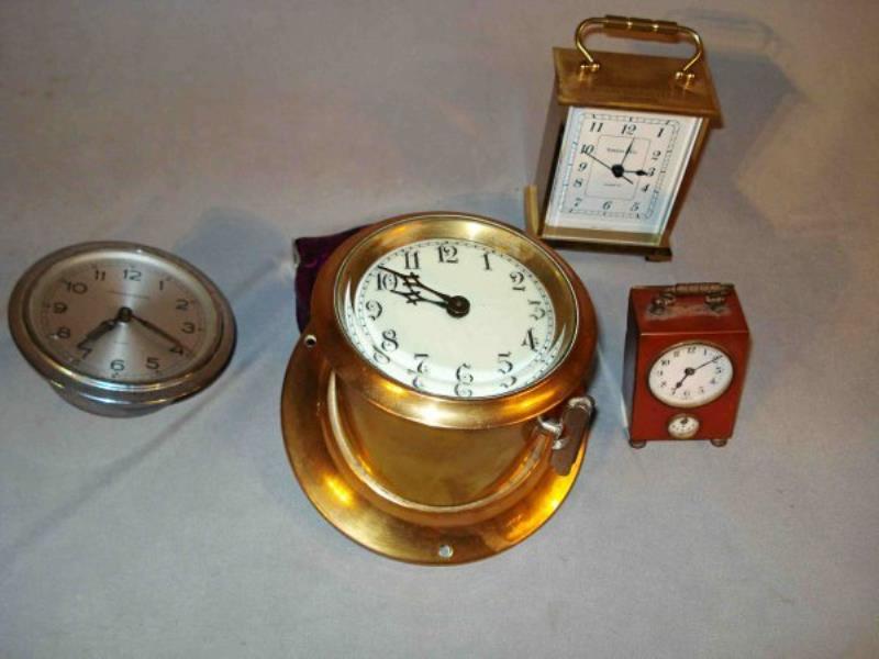 Assorted  clocks including two car clocks