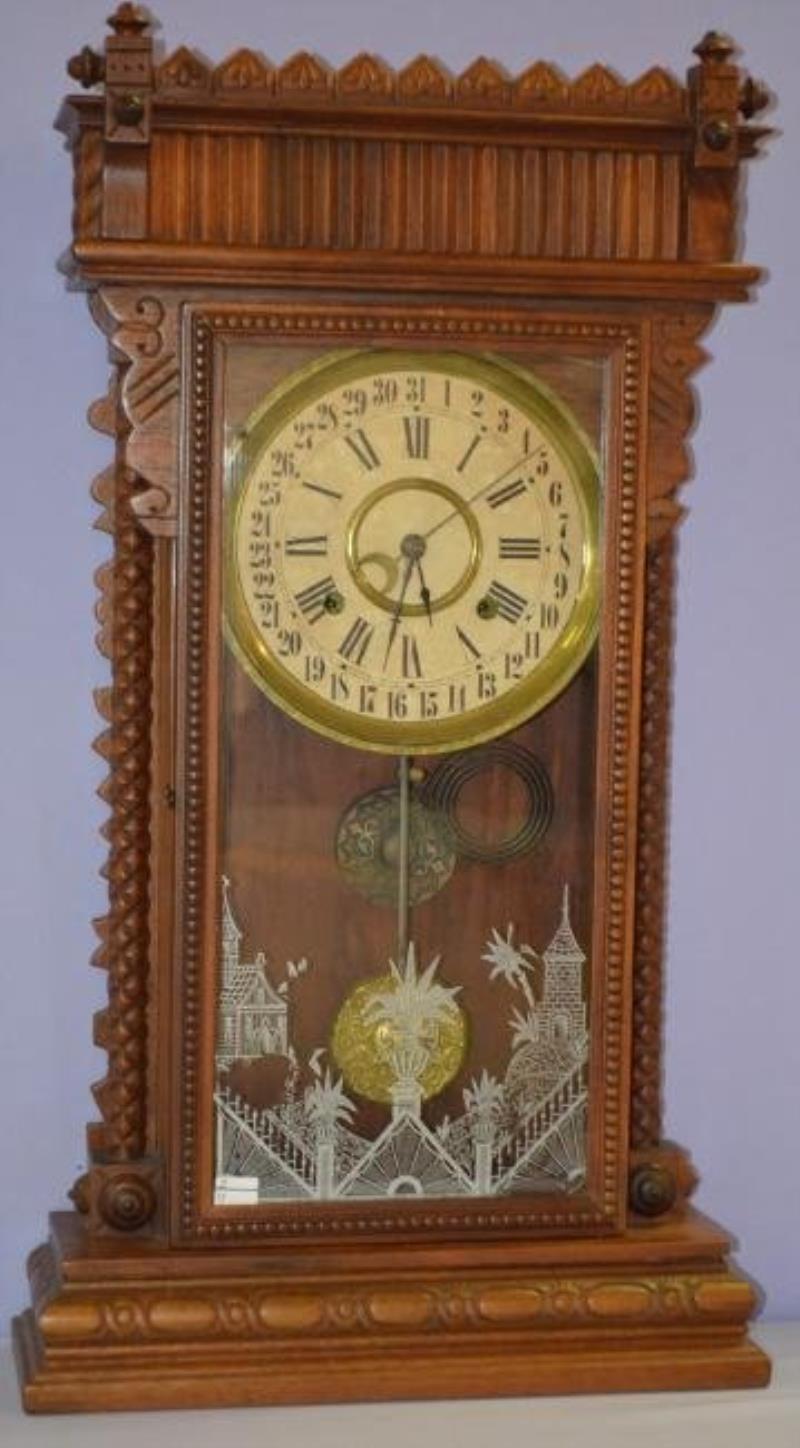 Antique Gilbert “Benworth” Calendar Shelf Clock