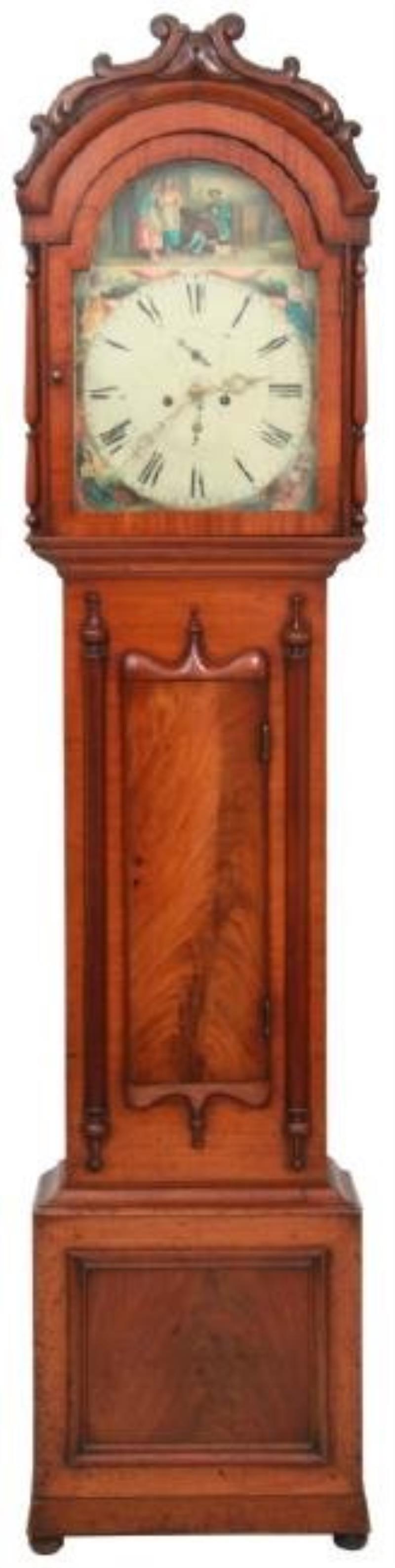 Scottish Mahogany Weight Driven Tall Case Clock