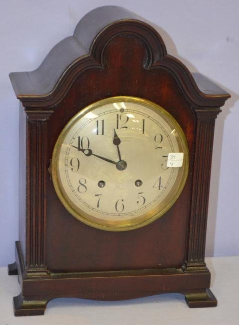 German Mahogany T&S Shelf Clock