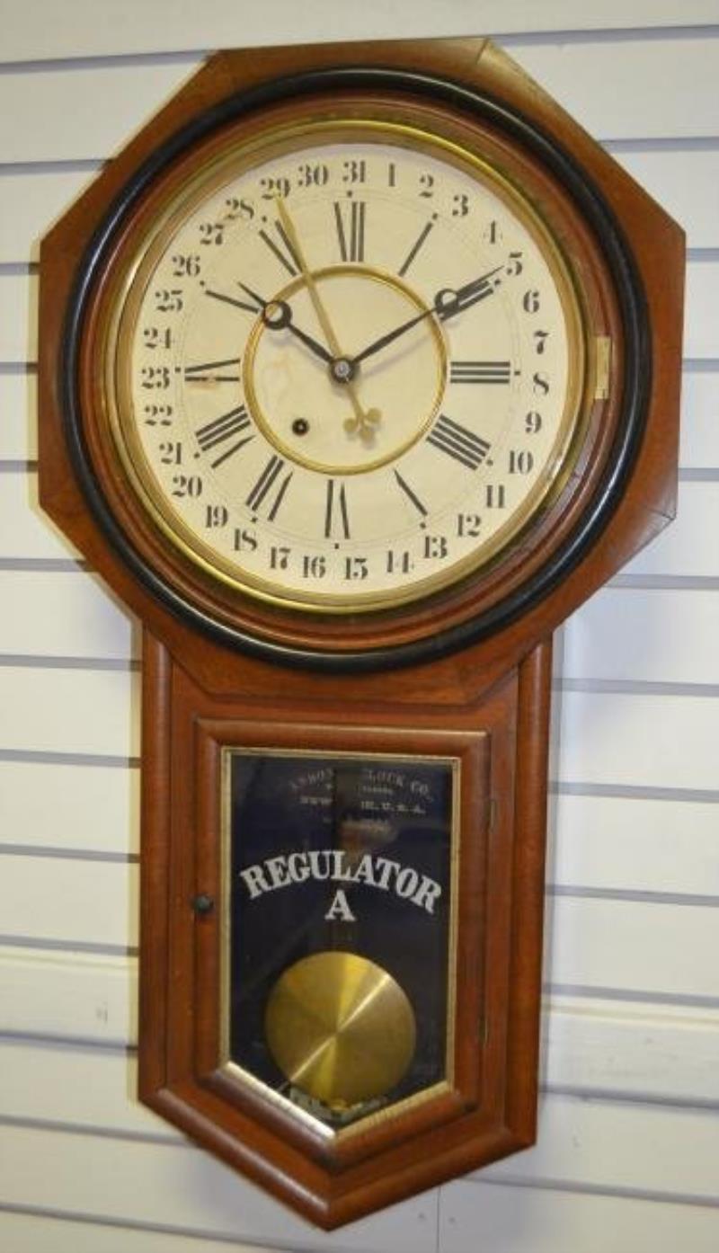 Ansonia Regulator A Calendar Octagon Drop Clock