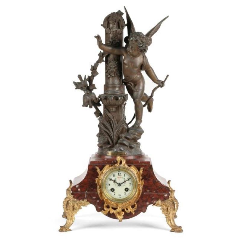 Figural Marble French Clock