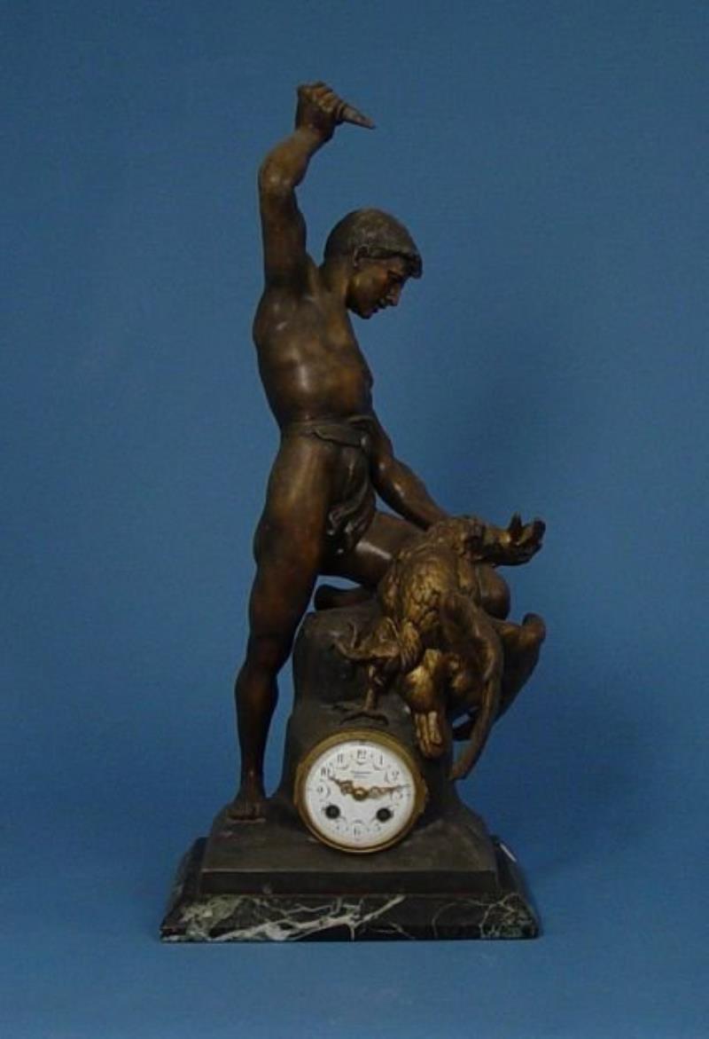 Communist Motif French Figural Mantel Clock