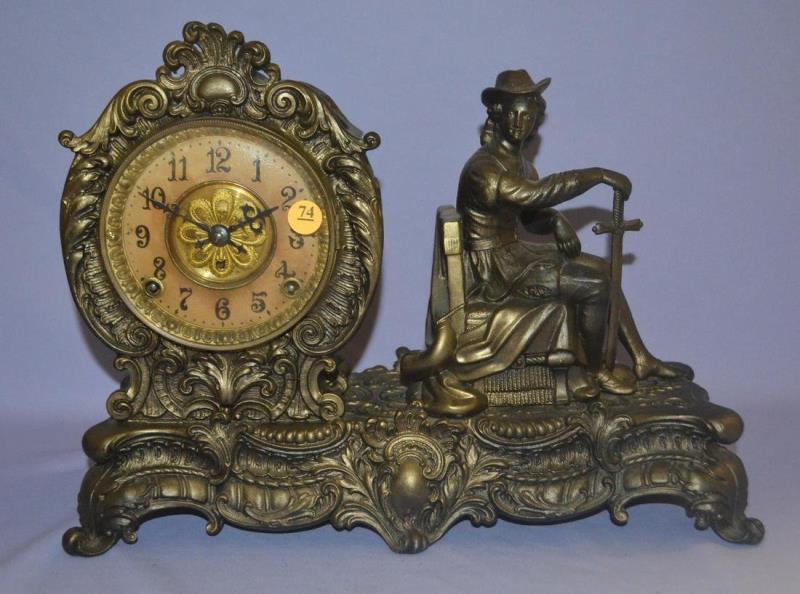 Antique Kroeber figure Mantle Clock