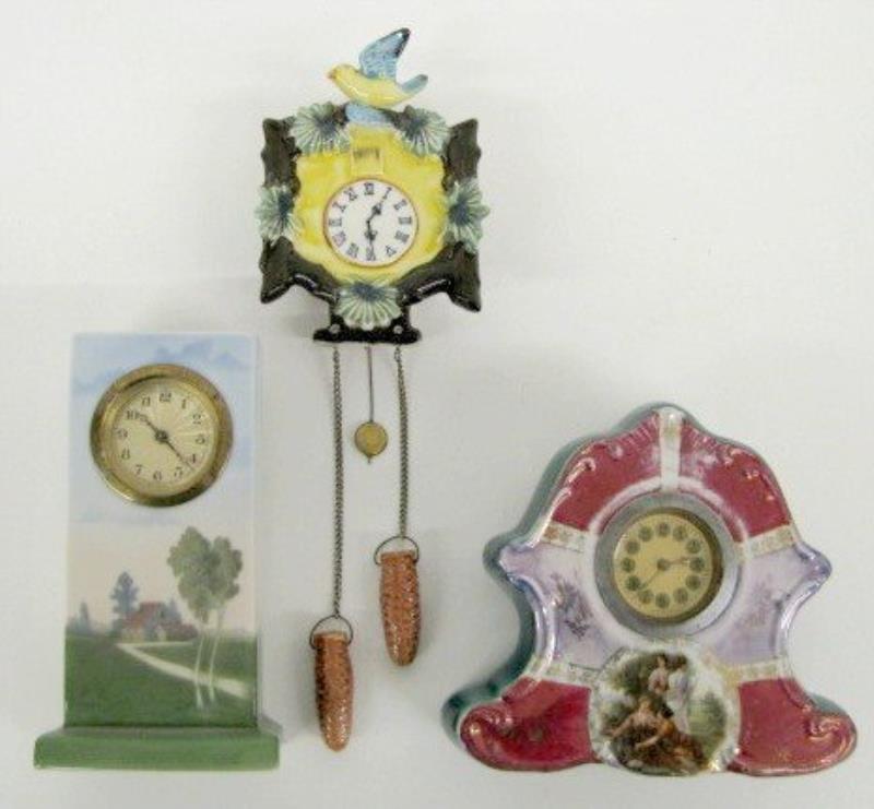 3 Old Decorative China Clocks