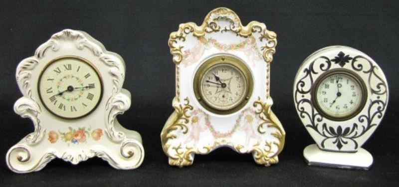 3 Old Decorative China Clocks