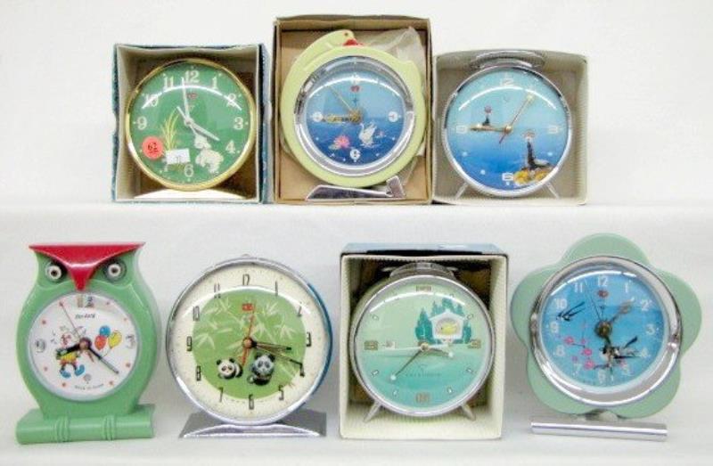 7 Chinese Animated Alarm Clocks w/Animals