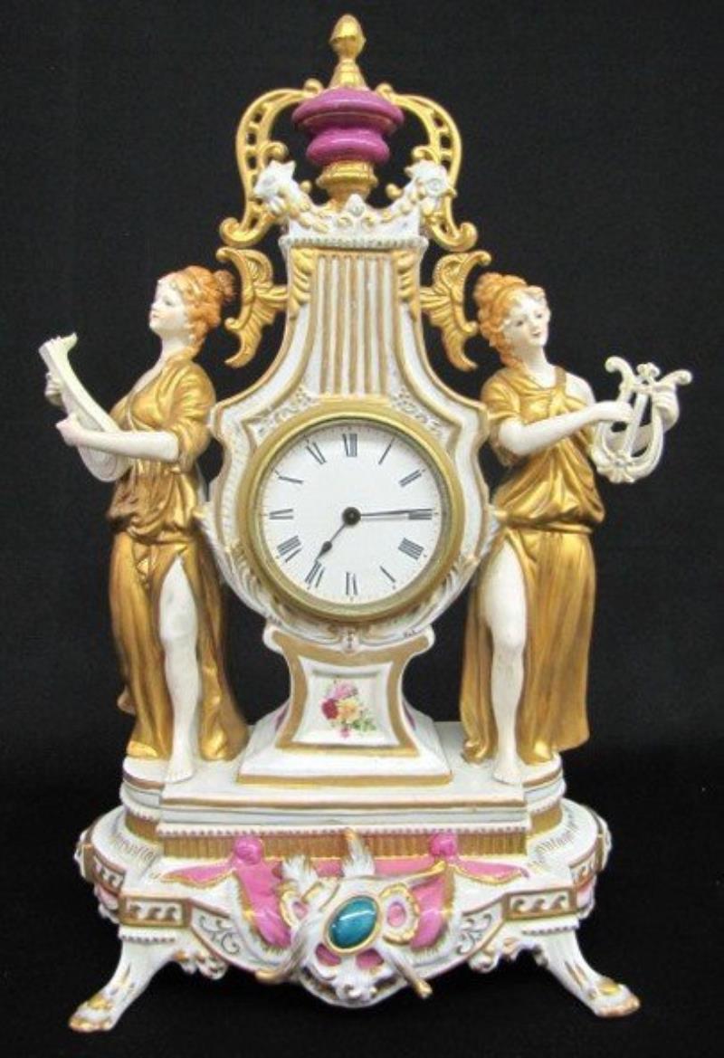 20th Century Dresden Figural Clock