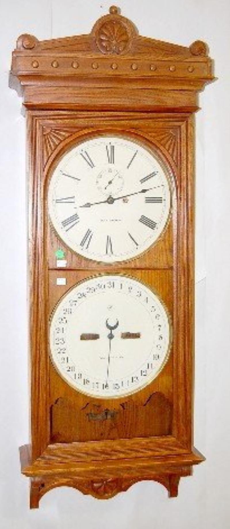 SETH THOMAS DOUBLE DIAL CALENDAR CLOCK. Price Guide