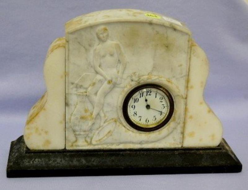 New Haven Marble & Onyx Nude Desk Clock