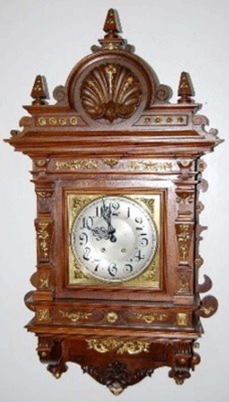 Antique Lenzkirch Bronze Mounted Wall Clock