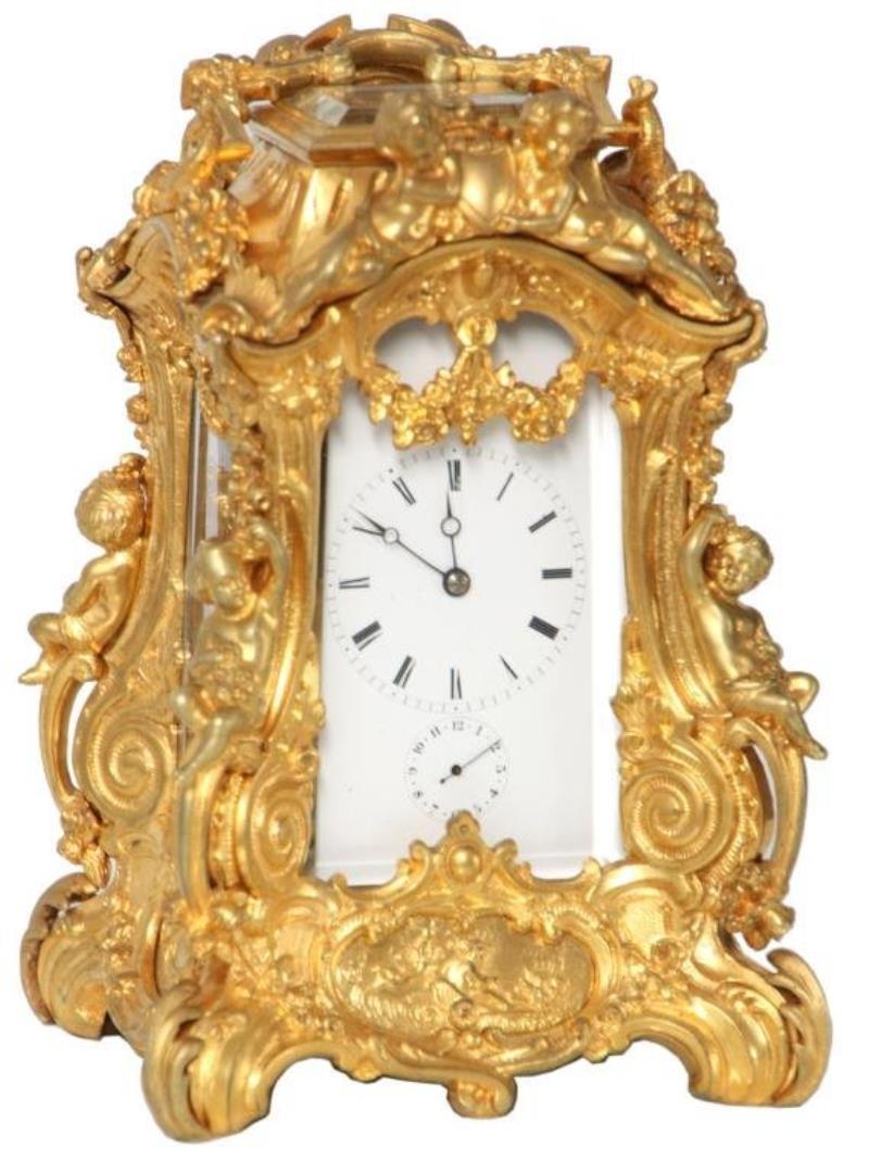 Dore Bonze Figural Carriage Clock