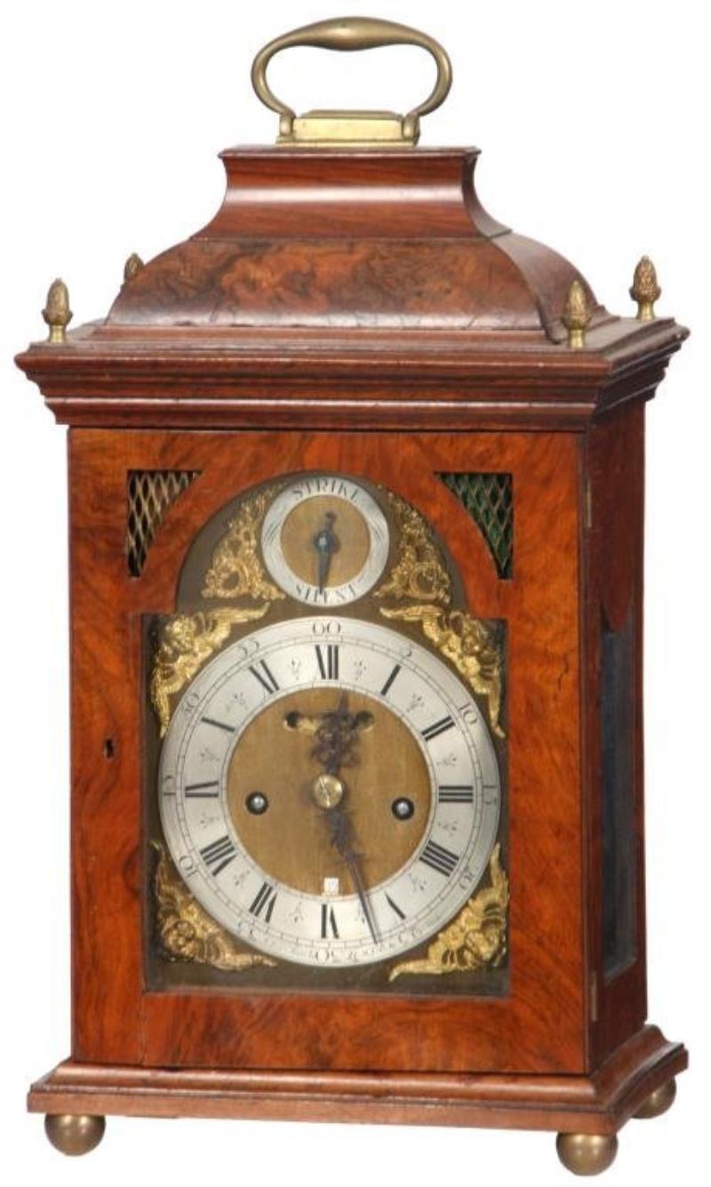 English Walnut Fusee Mantle Clock