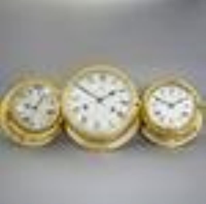 WEMPE & 2 more bell-clocks in round brass cases